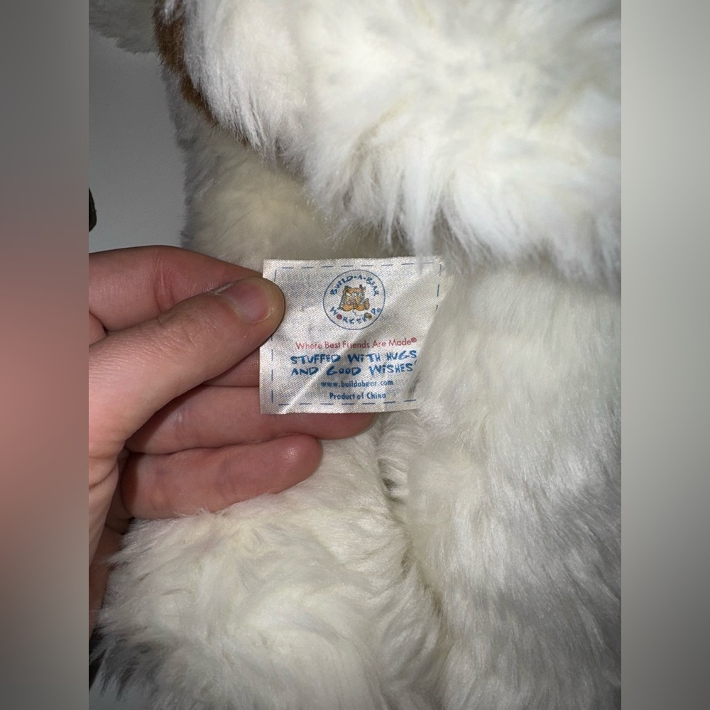 Retired Build A Bear White Brown "Playful‎ Pup" Spotted Puppy Dog 18" Tongue Out - Picture 3 of 4
